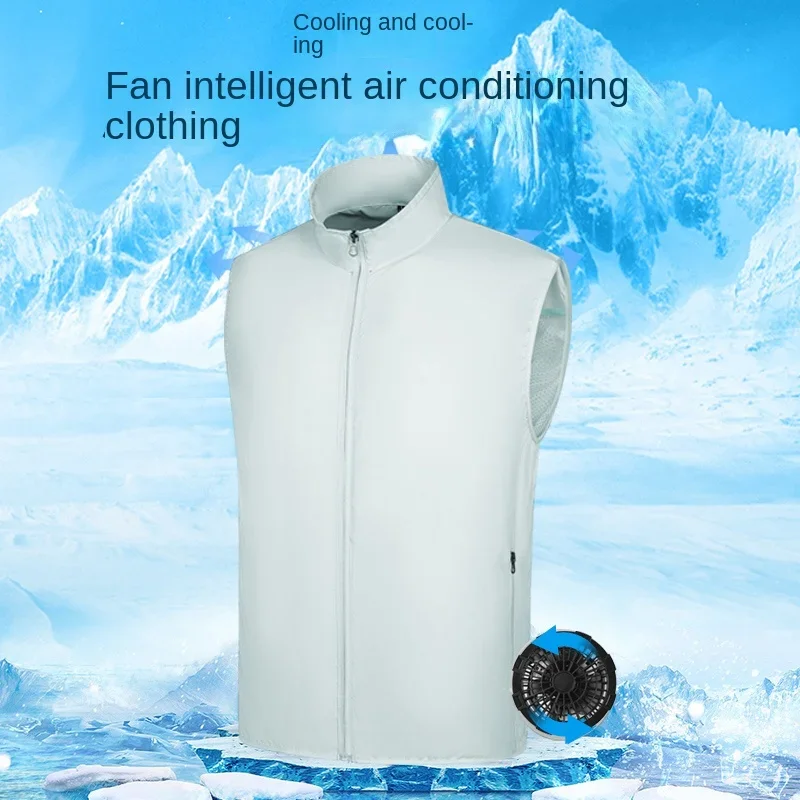 2024 Cool Vest Wearable Cooling Fan Vest Air-conditioned Clothes Cooling 13 Hours for High Temperature Work Fishing Vest Hiking