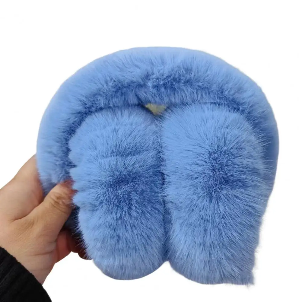 Cute Unisex Winter Earmuffs Fluffy Headband Elastic Non-slip Soft Thickened Plush Fur Women Men Ear Warmer