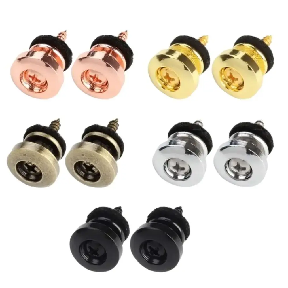 

2PCS Iron Guitar Strap Buttons Mushrooms Heads Anti-slip Guitar Strap End Pins Bronze Black Guitar Strap Locks Guitar Class