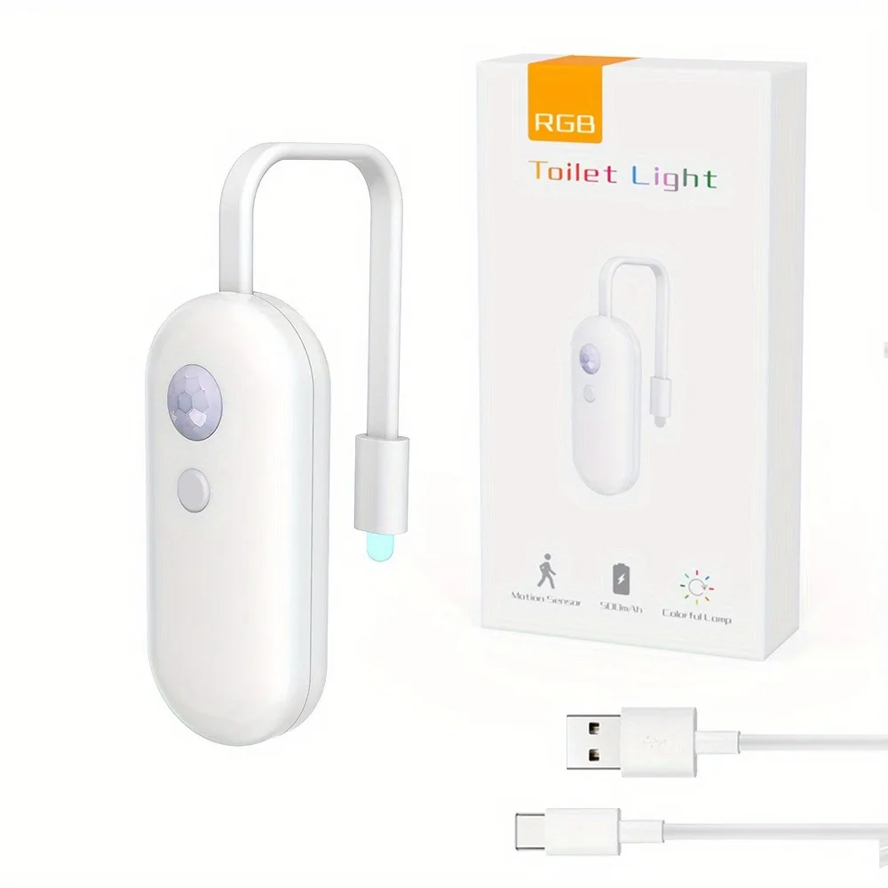 mart Remote Control LED Wall-Mounted Night Light with Motion Sensor, 36V Dimmable Color-Changing Bathroom Light, USB Rechargeabl