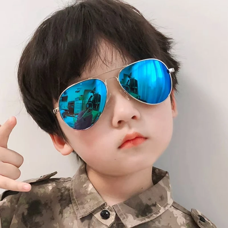 Klassische Piloten-Sonnenbrille für Kinder UV400 Metall Vintage Fahr-Sonnenbrille Outdoor Niedliche Mädchen Jungen Mode Sommer UV Kinder-Eyewear – Detail 2