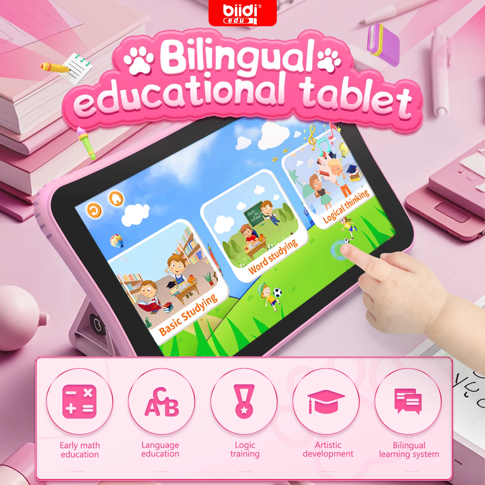 7-Zoll-Tablet Englisch-Russisch Lernspielzeug Geburtstagsgeschenk für Jungen und Mädchen ab 3 Jahren