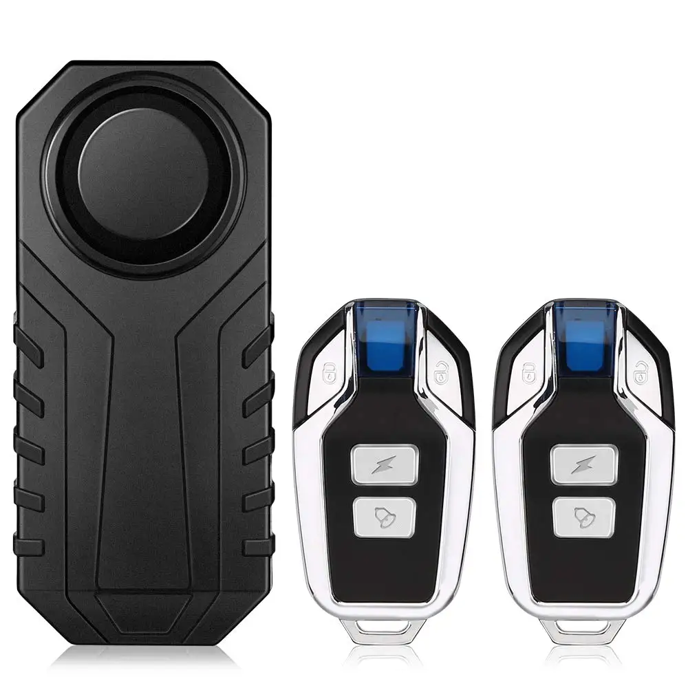 Супер громкий 113 дБ IP55 Водонепроницаемая двусторонняя охранная велосипедная сигнализация Черный беспроводной пульт дистанционного управления для мотоцикла и велосипеда Супер громкий 113 дБ