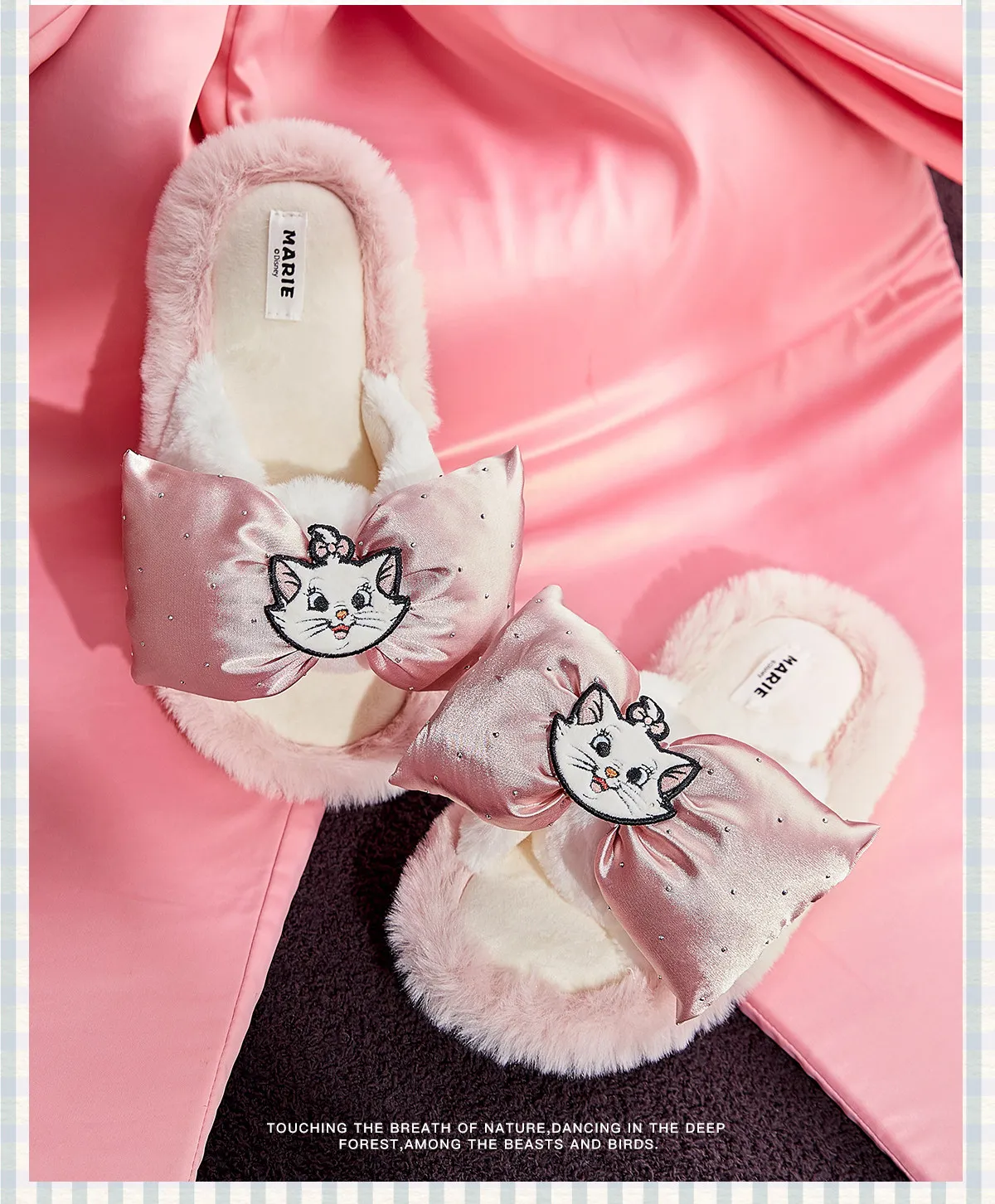 

Disney Marie Collection Slippers for Women, Sweet Bow Non-Slip House Shoes, Cute Cartoon Indoor Outdoor Comfort