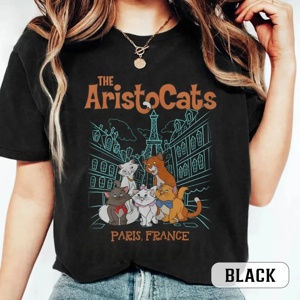 قميص Retro Disney The Aristocats، قميص عتيق لمحبي قطط Disney، قميص The Aristocats، قميص Wdw Animal Kingdom