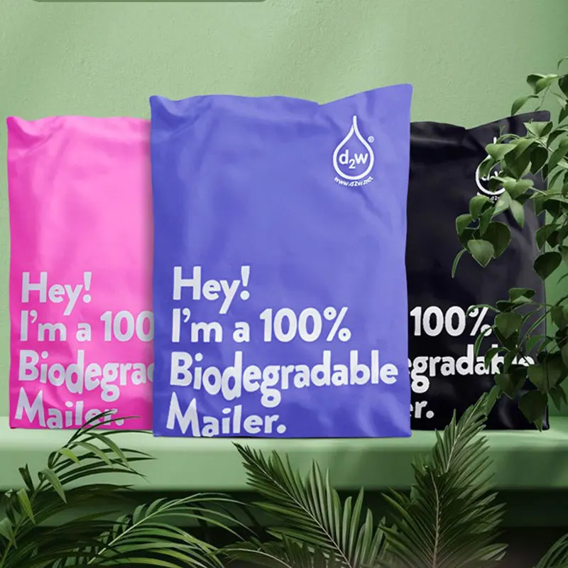 INPLUSTOP 100% D2W Biodegradable Shipping Bags 50Pcs Pink Eco-Friendly Express Postal Bag Self-Seal Thicken Mailer Courier Pouch