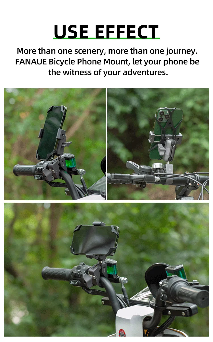 Imagem -06 - Fanaue Suporte de Celular para Bicicleta Motocicleta Fanaue em Alumínio com Visão de 360° Universal para Mtb e Estrada Presilha Rápida para Prender Soltar