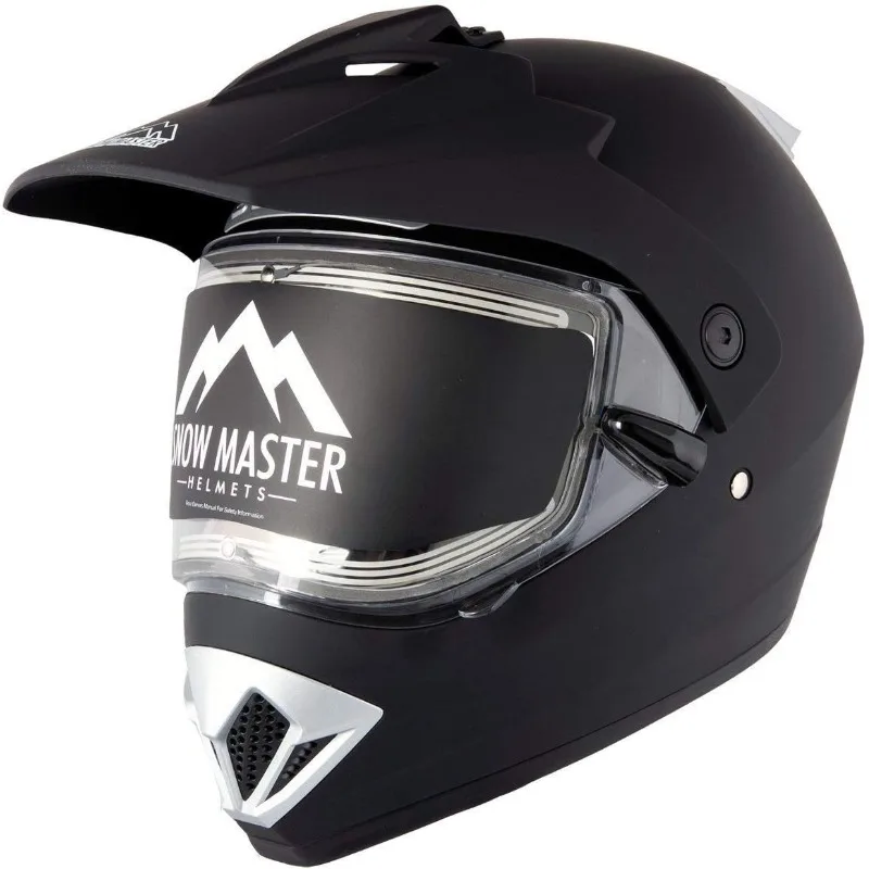 

Snow Master TX45 Matte Black Snowmobile Ultra Light Weight Dual Street and Sport Motorcycle Full Face Helmet for Men and Women