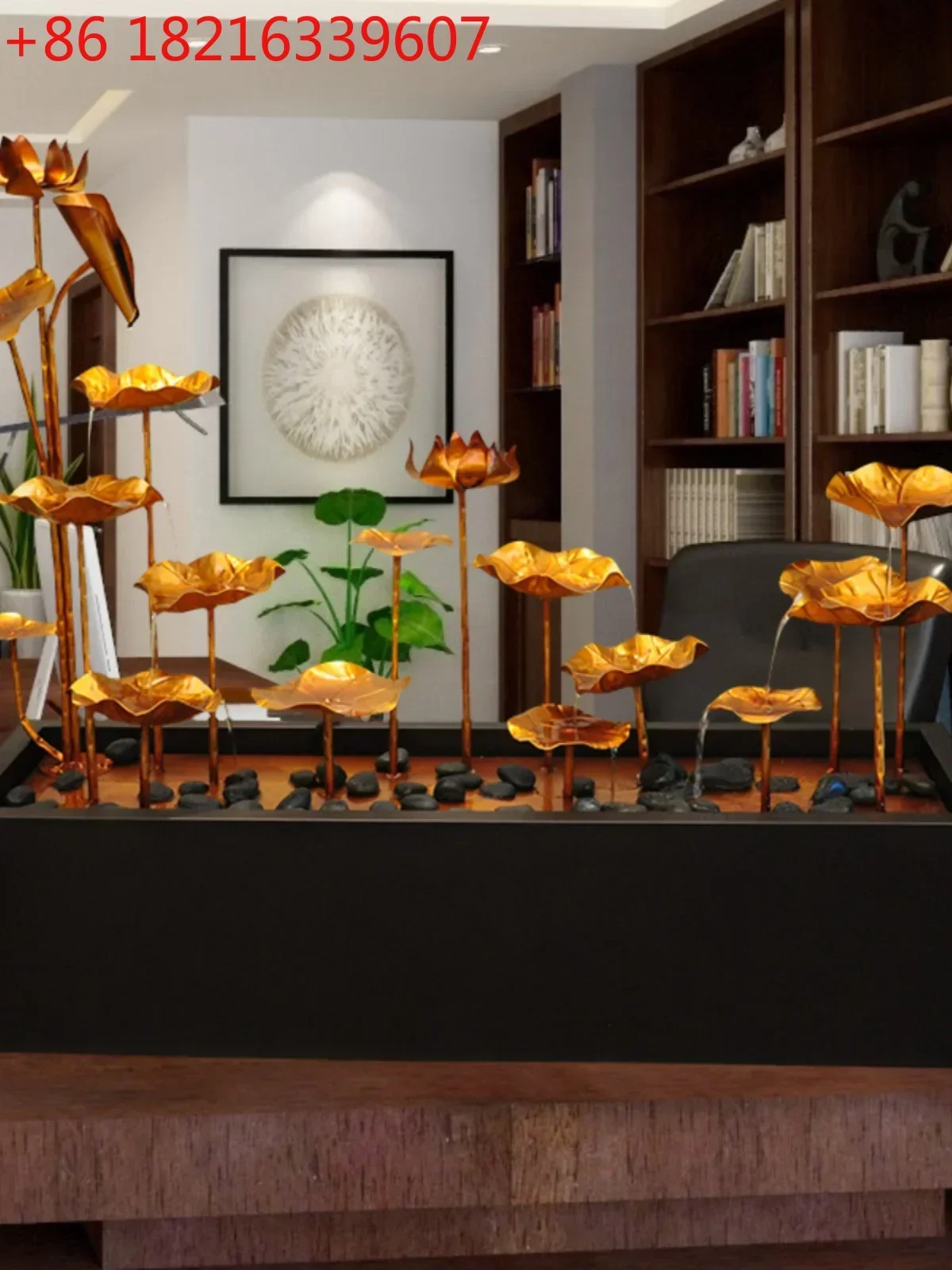 Creative Desktop Lotus Leaf Decoration High-End Home Flowing Water Ornaments