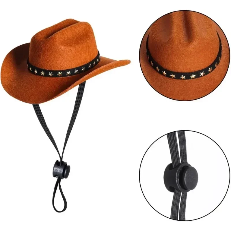 Adjustable Pet Dog Hat Star Cowboy Pet Supplies Costume Top Hat Headwear Caps Pet Sun Hats for Cats