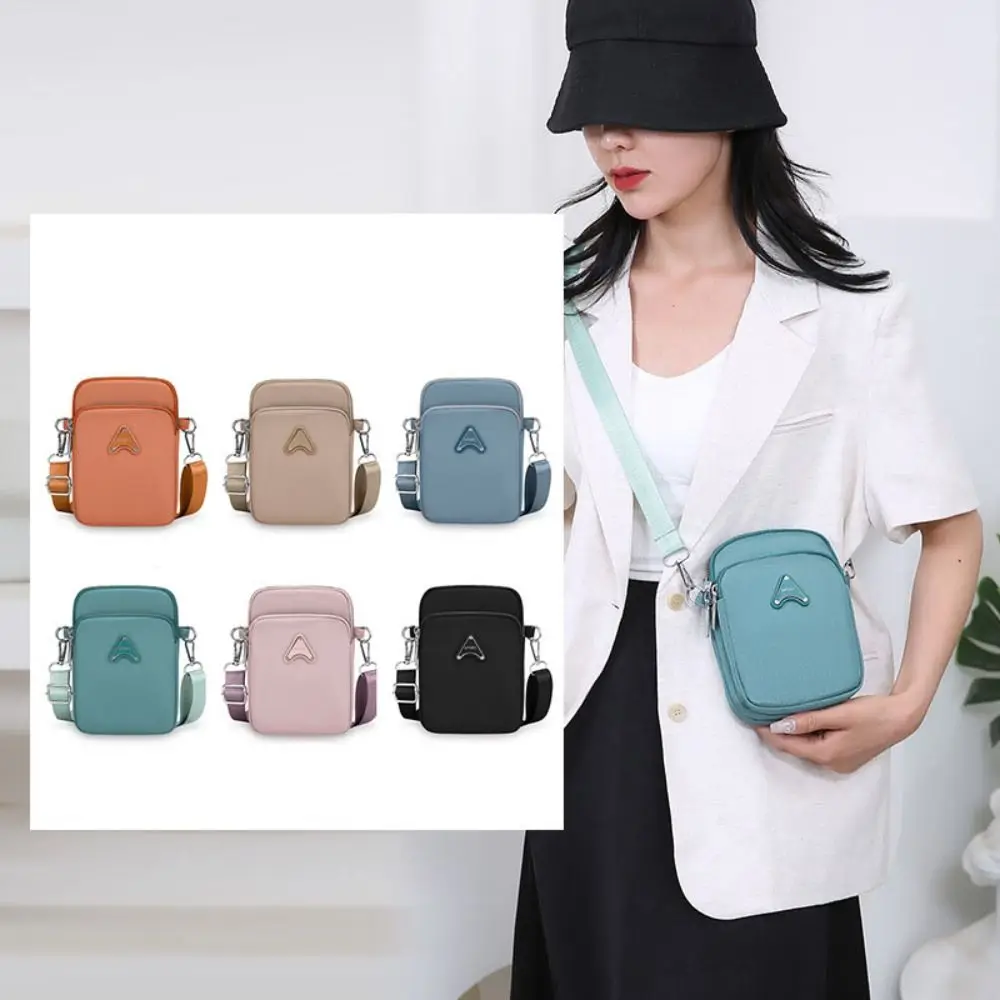 

Simple Nylon Crossbody Bag Multifunction Korean Style Canvas Shoulder Bag Multi layer Coin Purse Small Phone Bag Daily