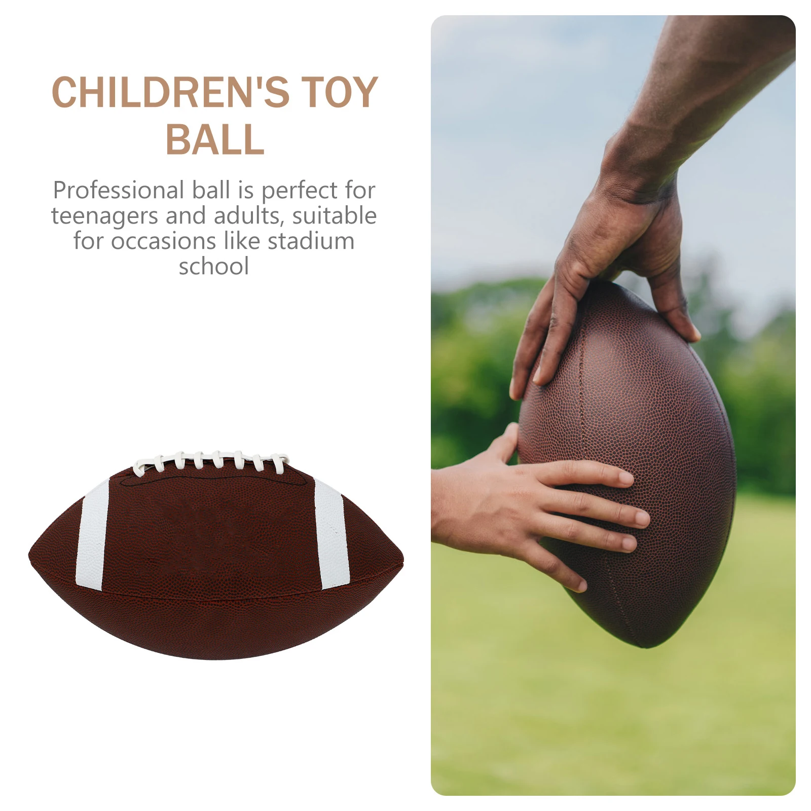 

American Football Durable PU Training Competition St Practice Child Anti Slip Grip Weather Resistant Team Sport