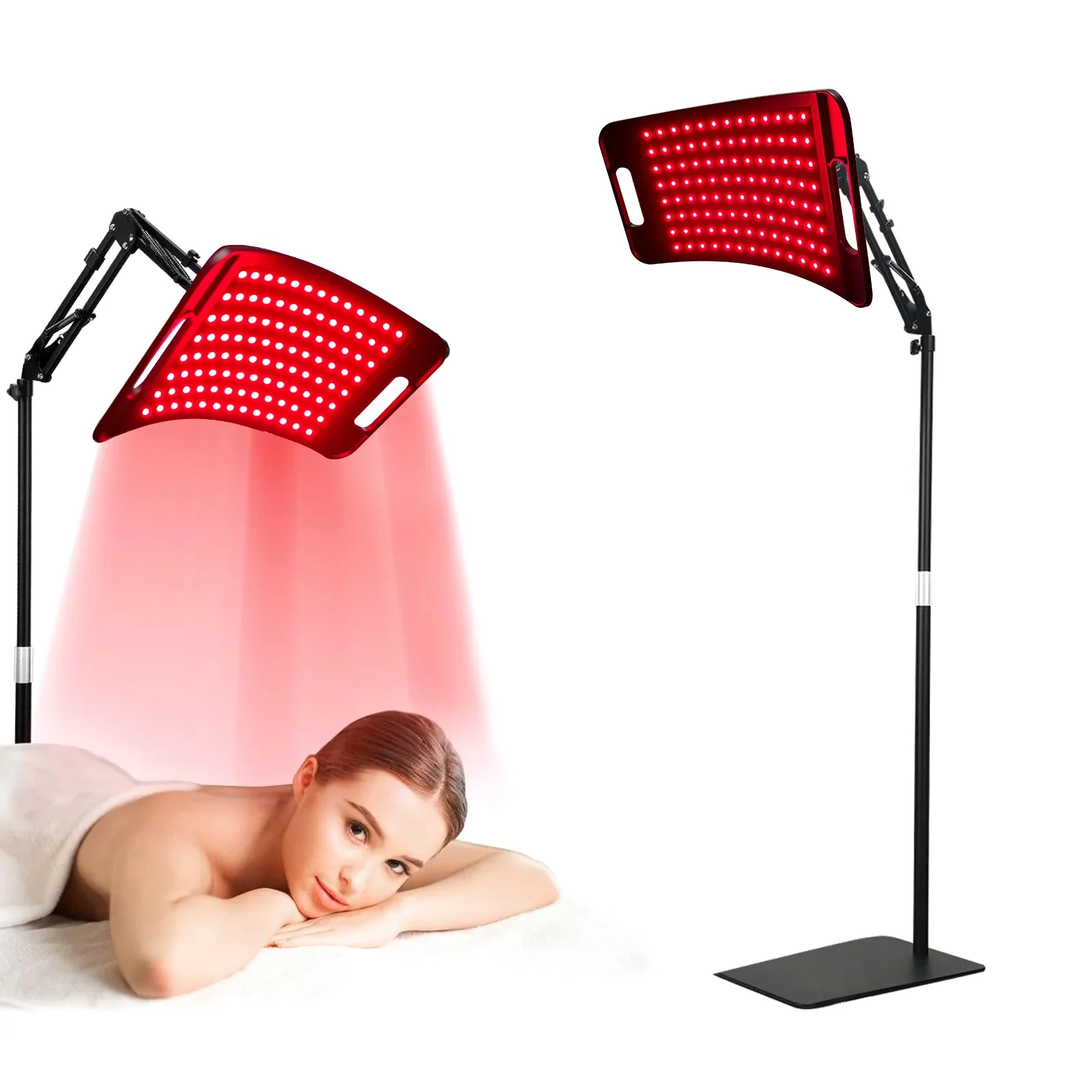 Lámpara de luz roja para terapia infrarroja corporal con soporte Luz roja de 660 nm Panel de luz infrarroja cercana de 850 nm para la salud y el bienestar