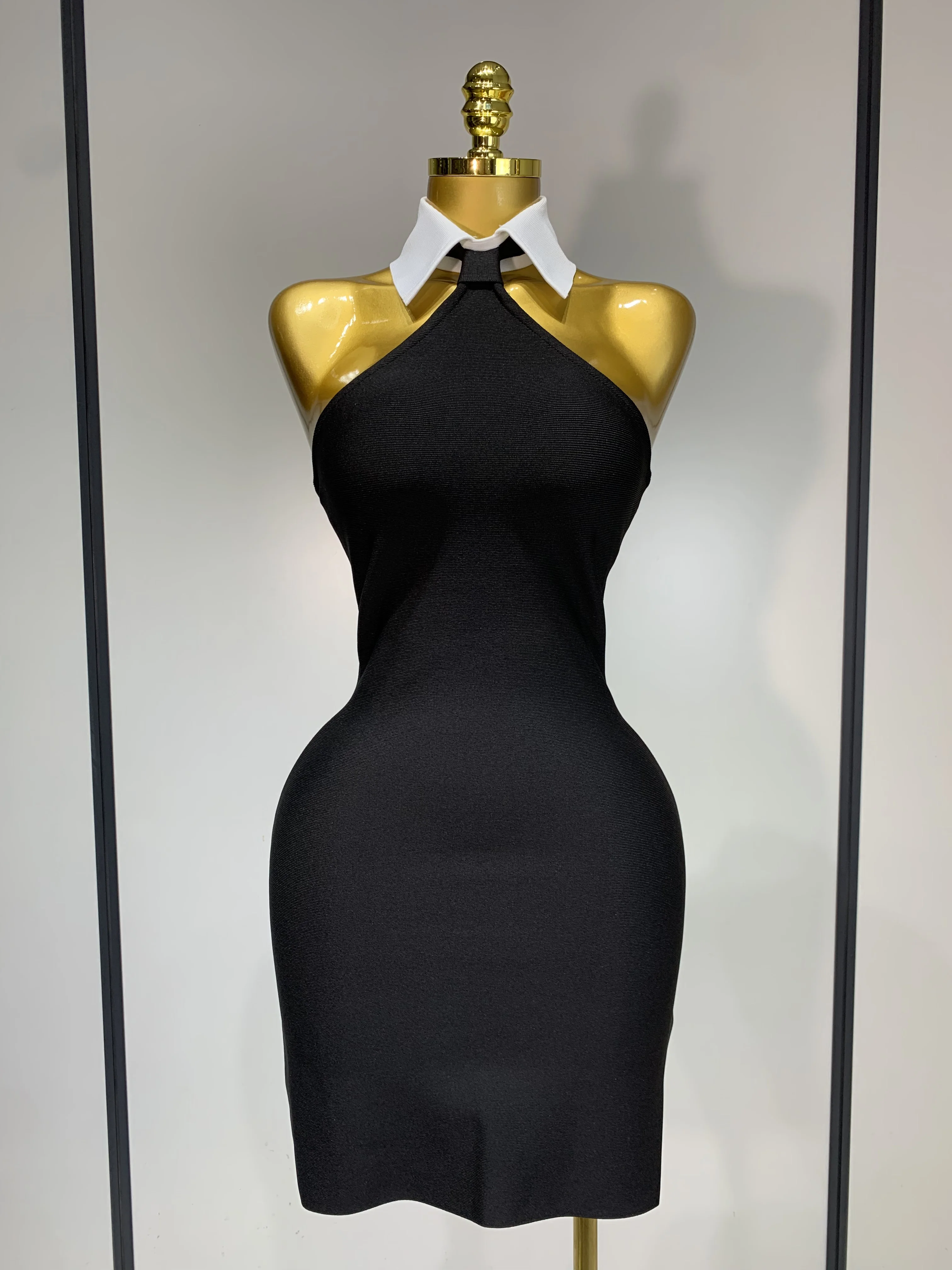 Eve Party - Women Sexy Backless White Shirt Collar