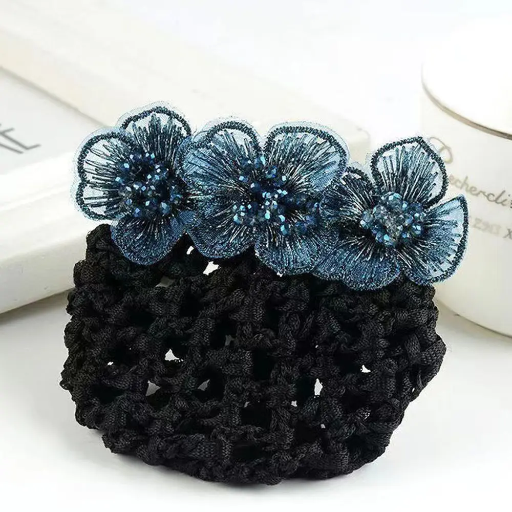 

Attendant Bank Staff Back Of The Head Bowknot Crochet Hair Accessories Korean Style Headdress Women Hairpin Bow Bun Net Snood