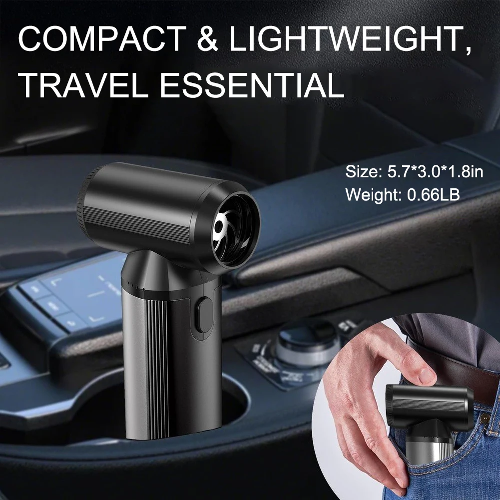 150000 RPM Full Metal Electric Air Duster 6000mAh Rechargeable Compressed Air Blower With 3 Speeds For PC Keyboard Laptop Cleani