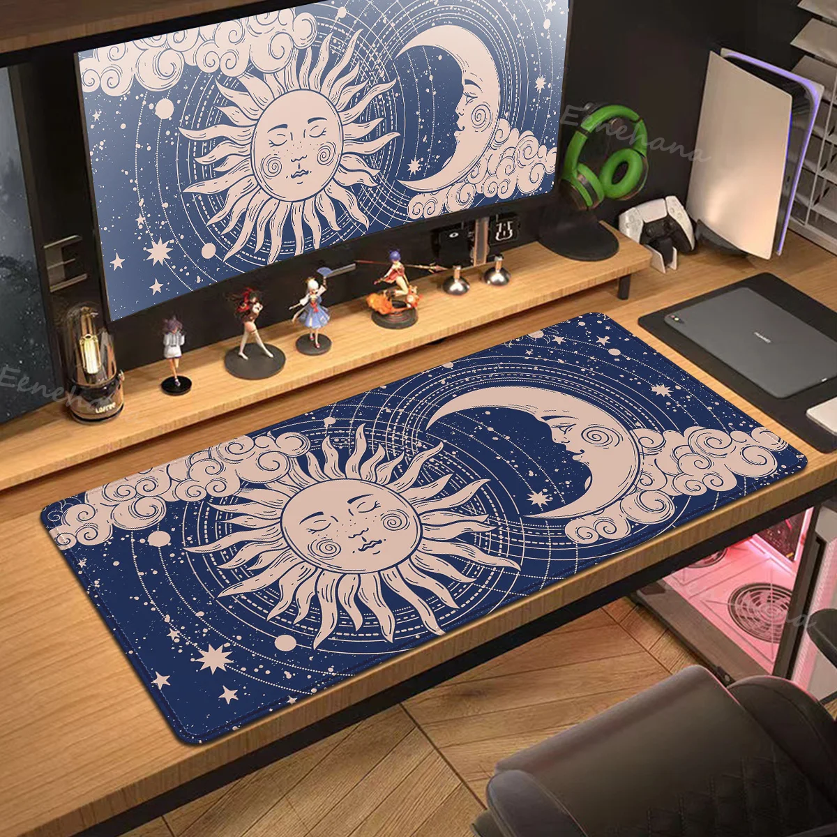 Moon Sun Planet Large XXL Speed Version Game Computer Keyboard Office Table Mat Gaming Accessory Mouse Pad for PC Gamer Mousemat