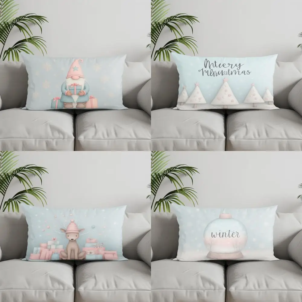 

Home Decor Gnome With Gifts Pillow Cover Suitable For Sofa Bedroom Car Pillow Cover Cushion Rectangular Back Cushion