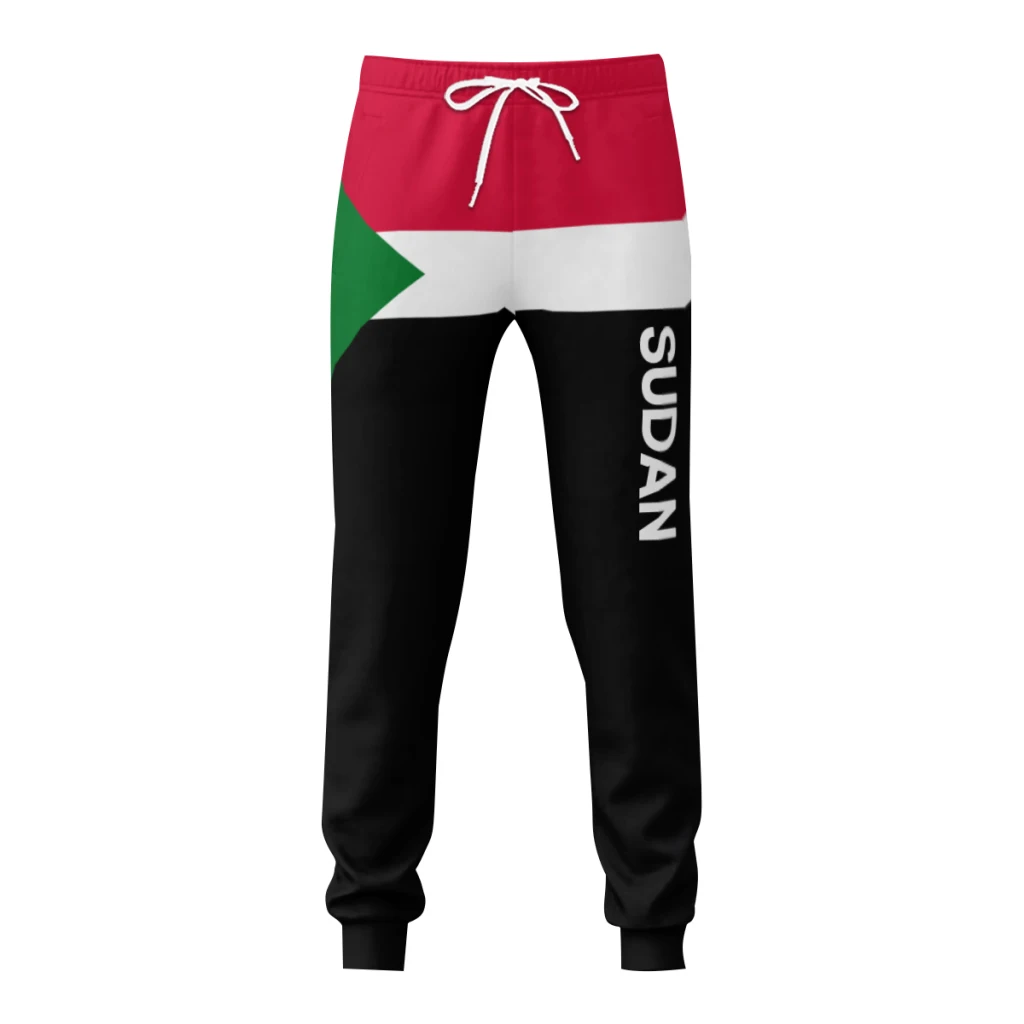 Мужские спортивные штаны с флагом Судана, брюки с карманами, джоггеры, футбольные, многофункциональные спортивные штаны с завязками