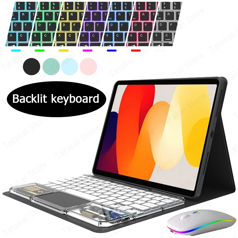 

Touchpad RGB Backlit Keyboard for Xiaomi Pad 6 Case 11 inch Mi Pad 6 Keyboard Clear Style Keyboard for Xiaomi Pad 6 Pro Case