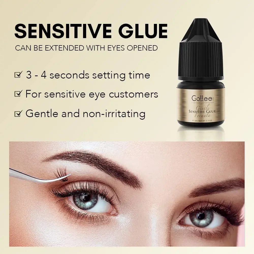 Gollee DIY Lash Extension Gift Box With Lash Glue For Extension Tweezers Strip Lash Glue Adhesive Eye-Opened Home Extension