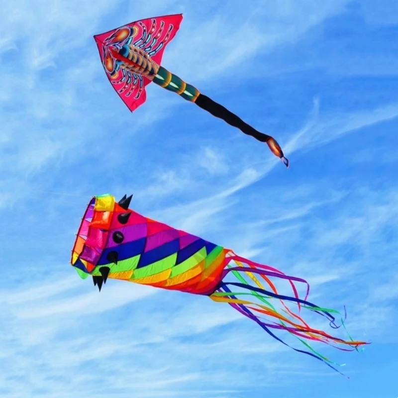 free shipping new kites windsocks 3d kites tails inflatable games kite for adults outdoor toys professional kite colorful flying