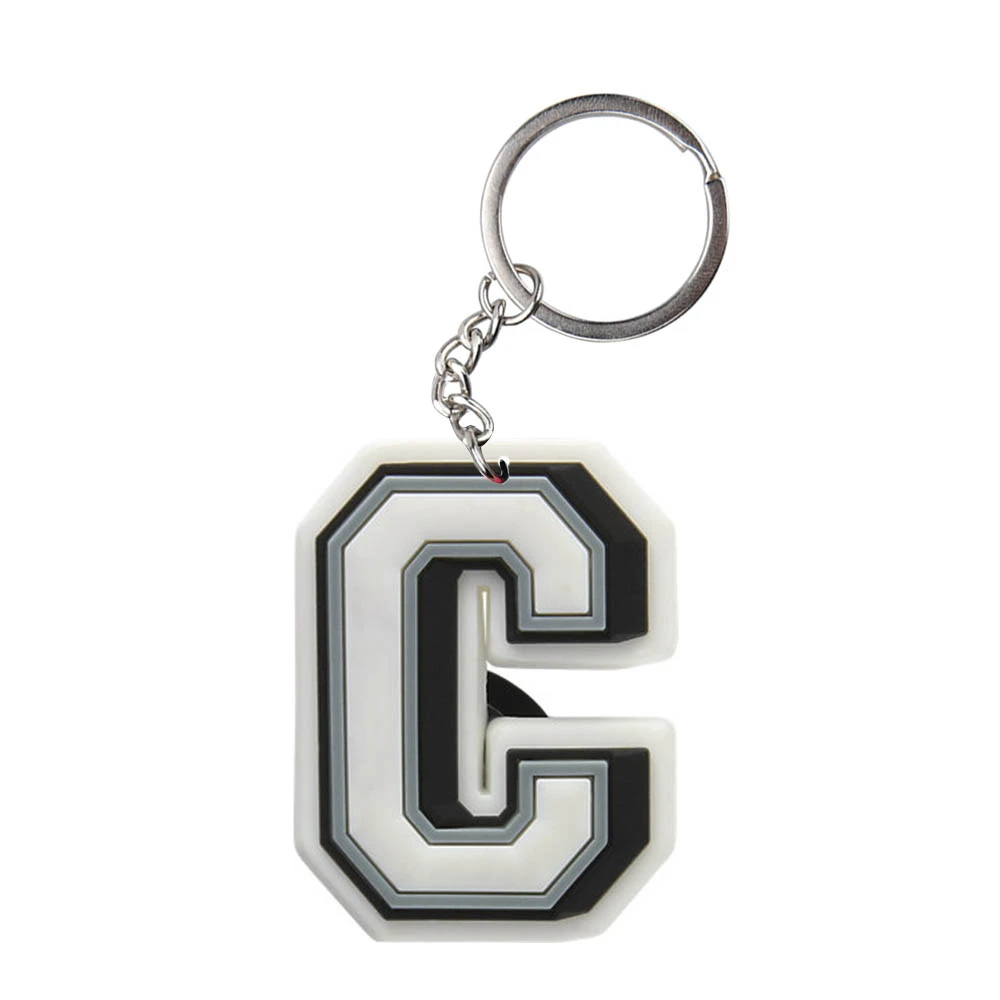 1pcs Cartoon Cute White Keychains Boys Girls A To Z Kids Alphabet Letter Keyrings Figure Decoration Kids Birthday Gift