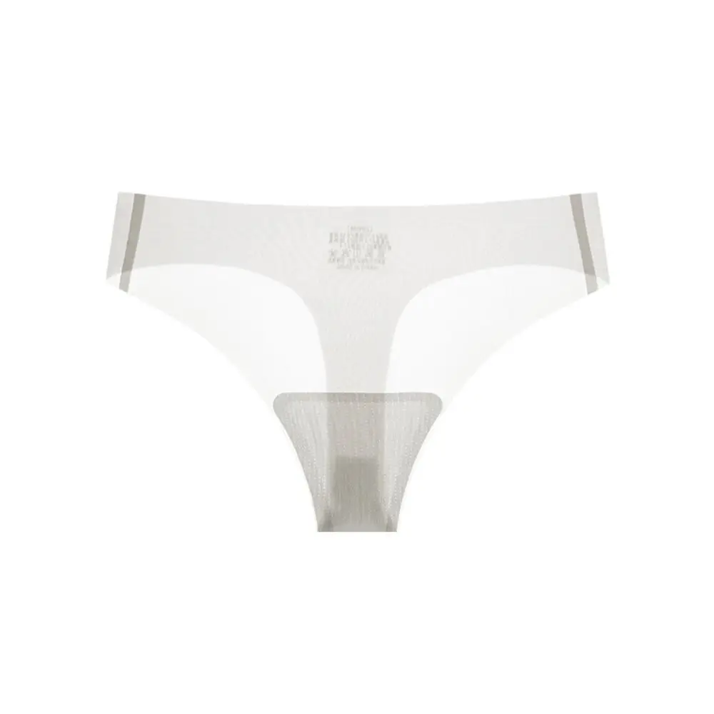 

Transparent Women's Summer Ice Silk Panties Traceless Low Waist Ice Silk Seamless Briefs Thong Underwear Underpants Girl