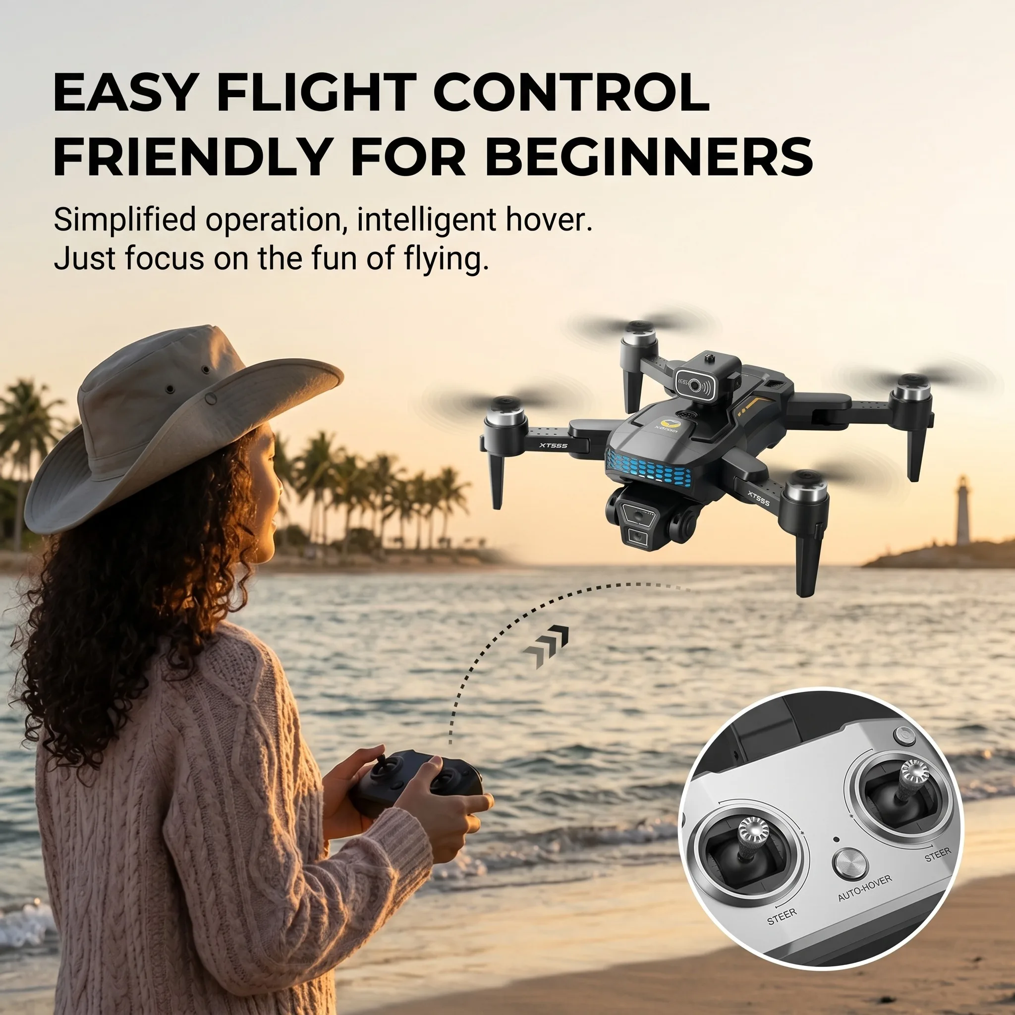 New XT555 GPS Drone Cam Professional 8K HD Dual Camera Brushles Motor 5G WIFI FPV Foldable Screen Display RC Quadcopter toy