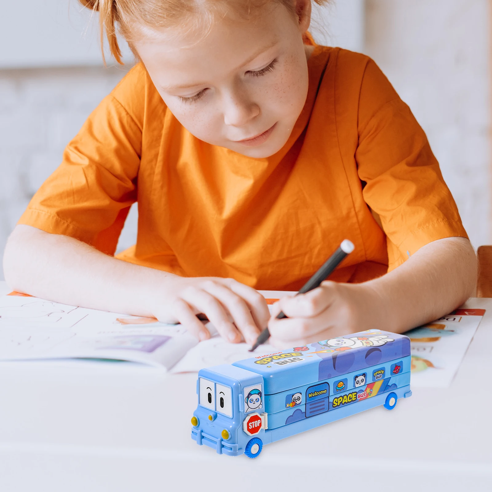 

Creative Pencil Box Large Capacity Pen Organizer Cartoon Design for School Supplies Travel Accessories Makeup Storage