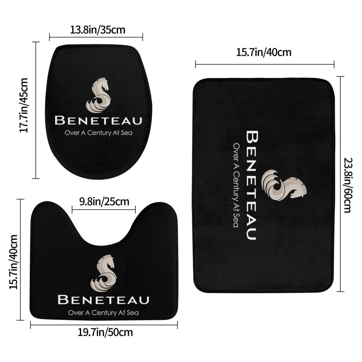 

Beneteau Парусная лодка Парусная яхта (2) 3-х шт. Коврик для ванной Набор для ванной комнаты Крышка унитаза Домашний декор Нескользящий ковер Напольный ковер