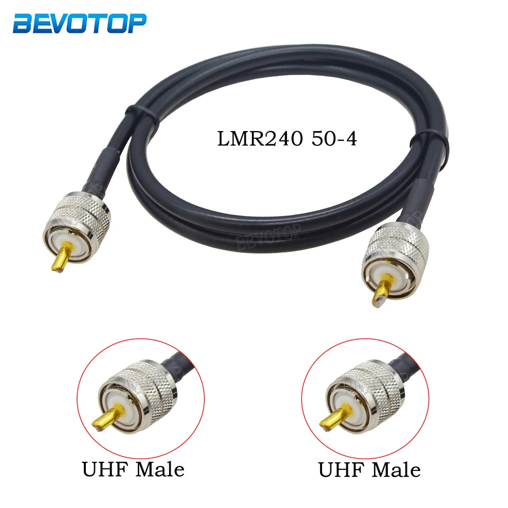 LMR-240 UHF Male to UHF Male/Female 50-4 LMR240 Coaxial Cable Jumper Cord for CB/UHF/VHF/Shortwave Radio Equipment and Antennas