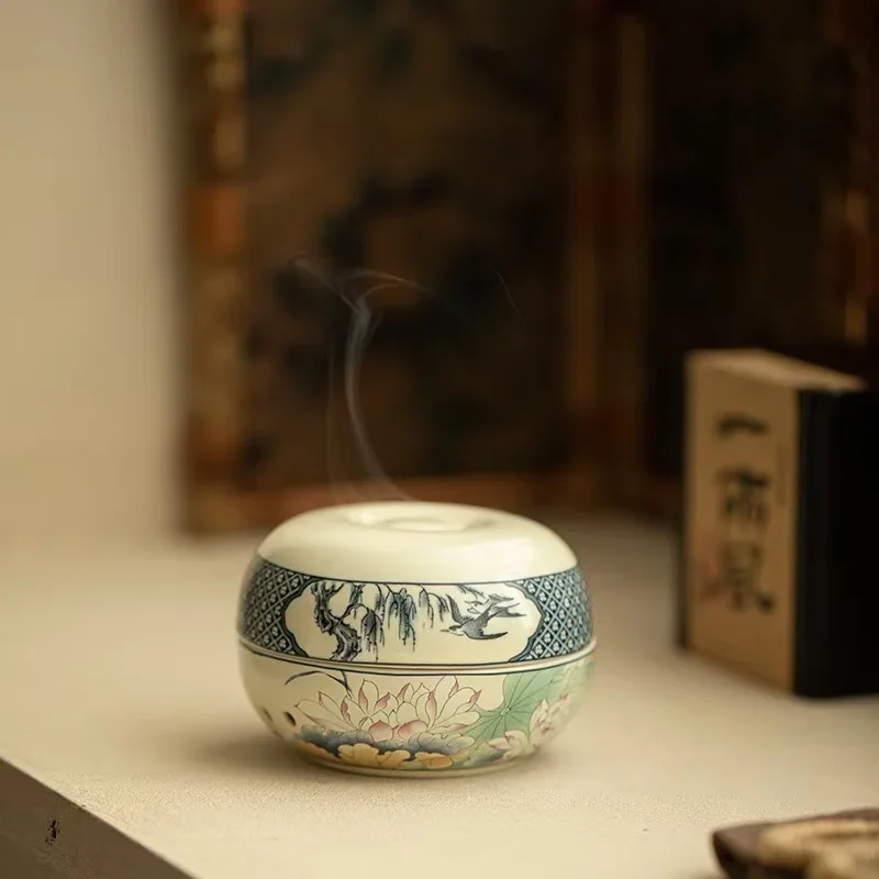 Soda Glaze Handmade Incense Burner Plate Incense Burner Incense Road Tea Space Ornament Special Tea Accessories for Tea Tasting