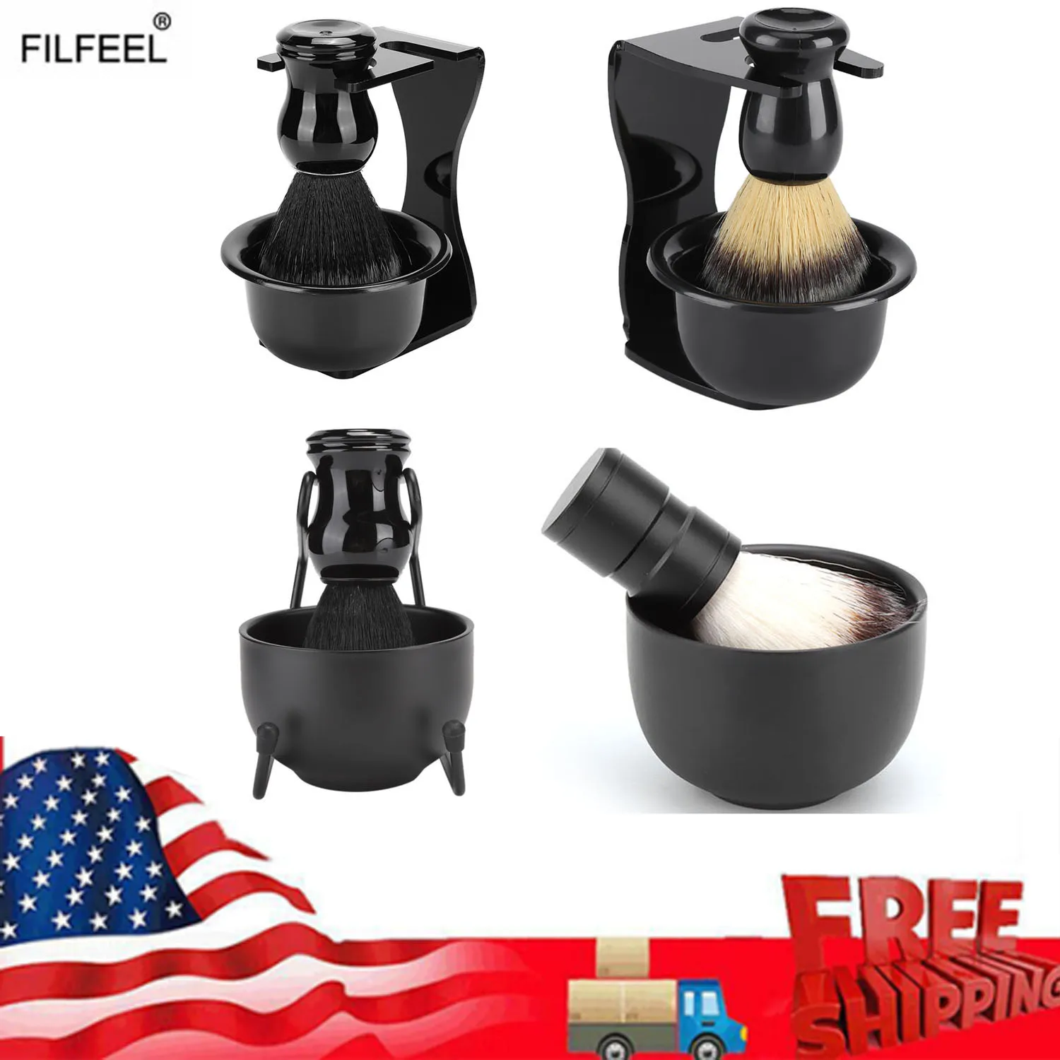 Men Beard Shaving Holder Bowl Brush Set Male Beard Soap Bowl Shaving Stand Facial Cleaner Face Hair Style Tool