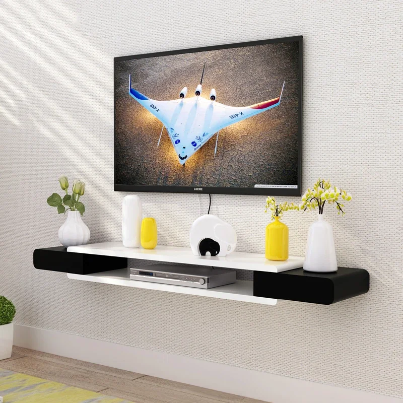 WallMounted TV Cabinet  Modern Minimalist Design, SetTop Box Rack, UltraThin Hanging Shelf for Small Apartment Decor