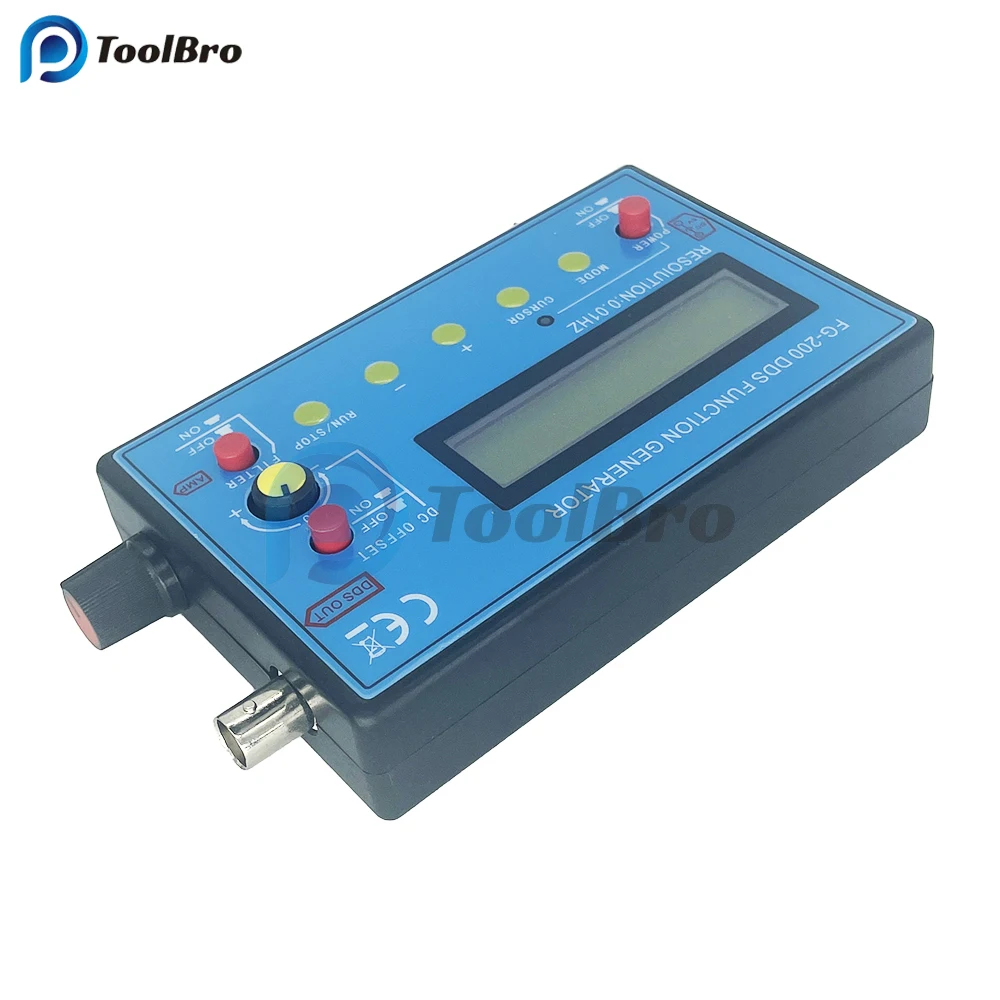 FG-200 DDS Function Signal Generator Frequency Counter 0.01Hz-500KHz Signal Source Module Sine Square Triangle Sawtooth Wave