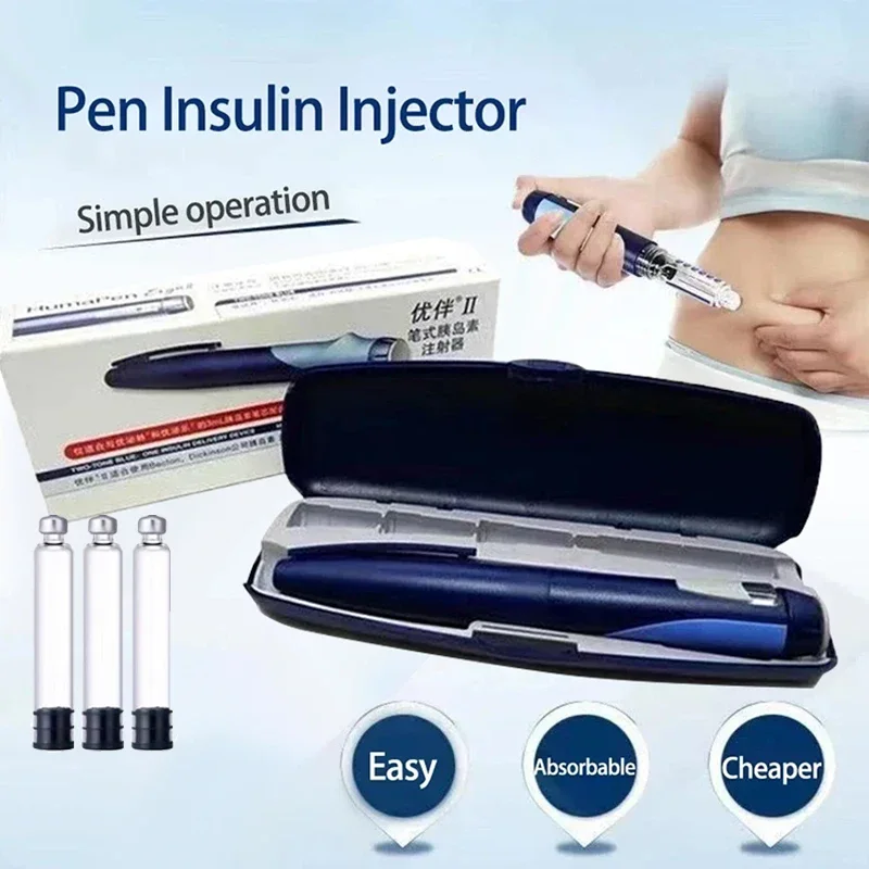 Lanzeta para la diabetes, jeringa de insulina, productos para la diabetes, inyección de glucosa en sangre, bolígrafo de 3 ml, embalaje portátil