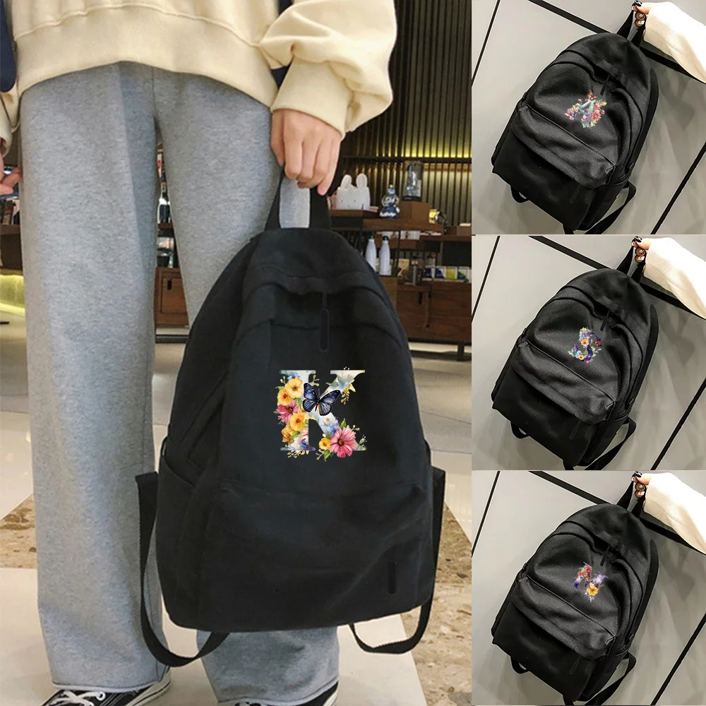 

Рюкзак для школы и активного отдыха, унисекс, портативный, большой вместимости, для кемпинга, легкий, для альпинизма, серия «Бабочка и буквы»