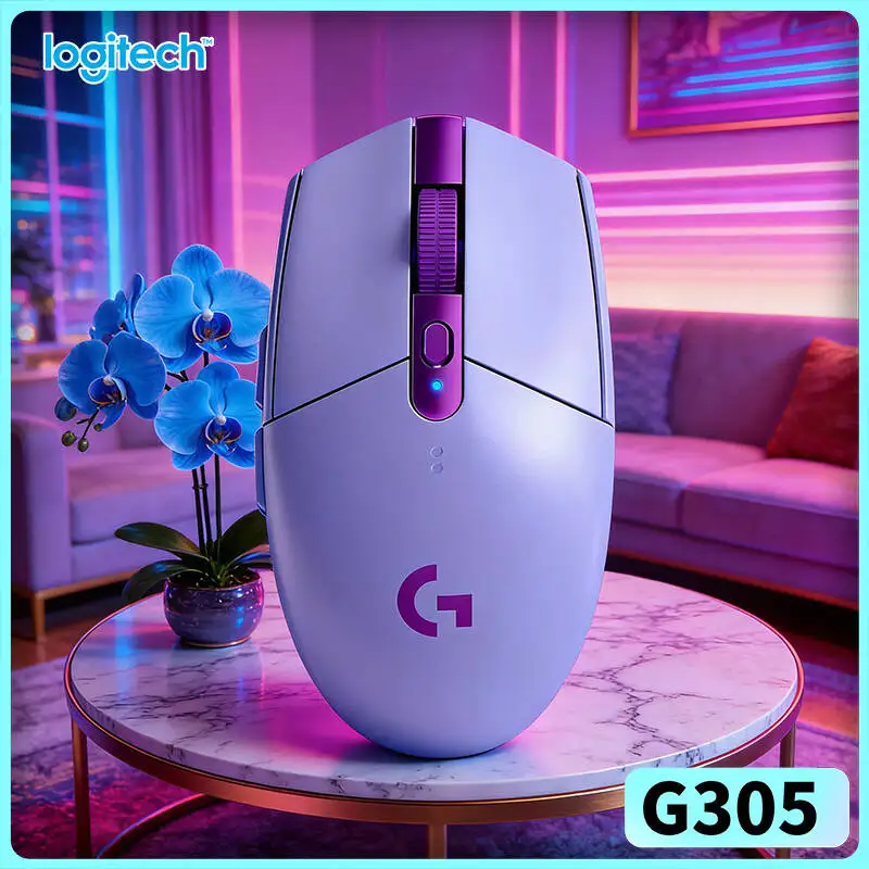 

Беспроводная игровая мышь Logitech G305 премиум-класса, сенсор HERO 12000 DPI, 6 настраиваемых кнопок, 250 часов автономной работы, для ПК и Mac