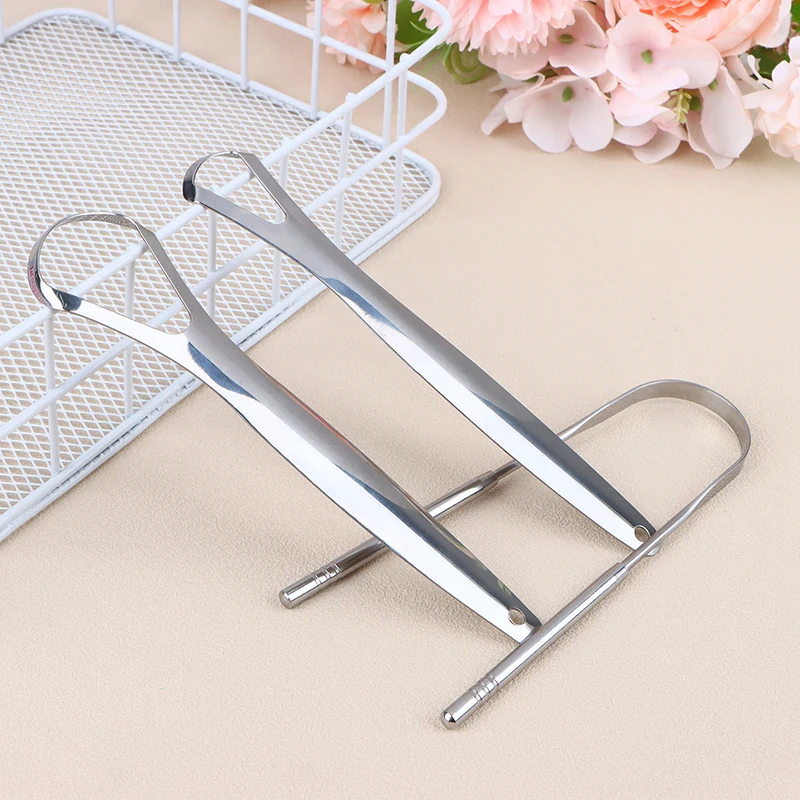 3 Pcs Stainless Steel Tongue Scraper Silver Metal Cleaner Eco-friendly Oral Care Fresh Tool Reusable Breath Brush