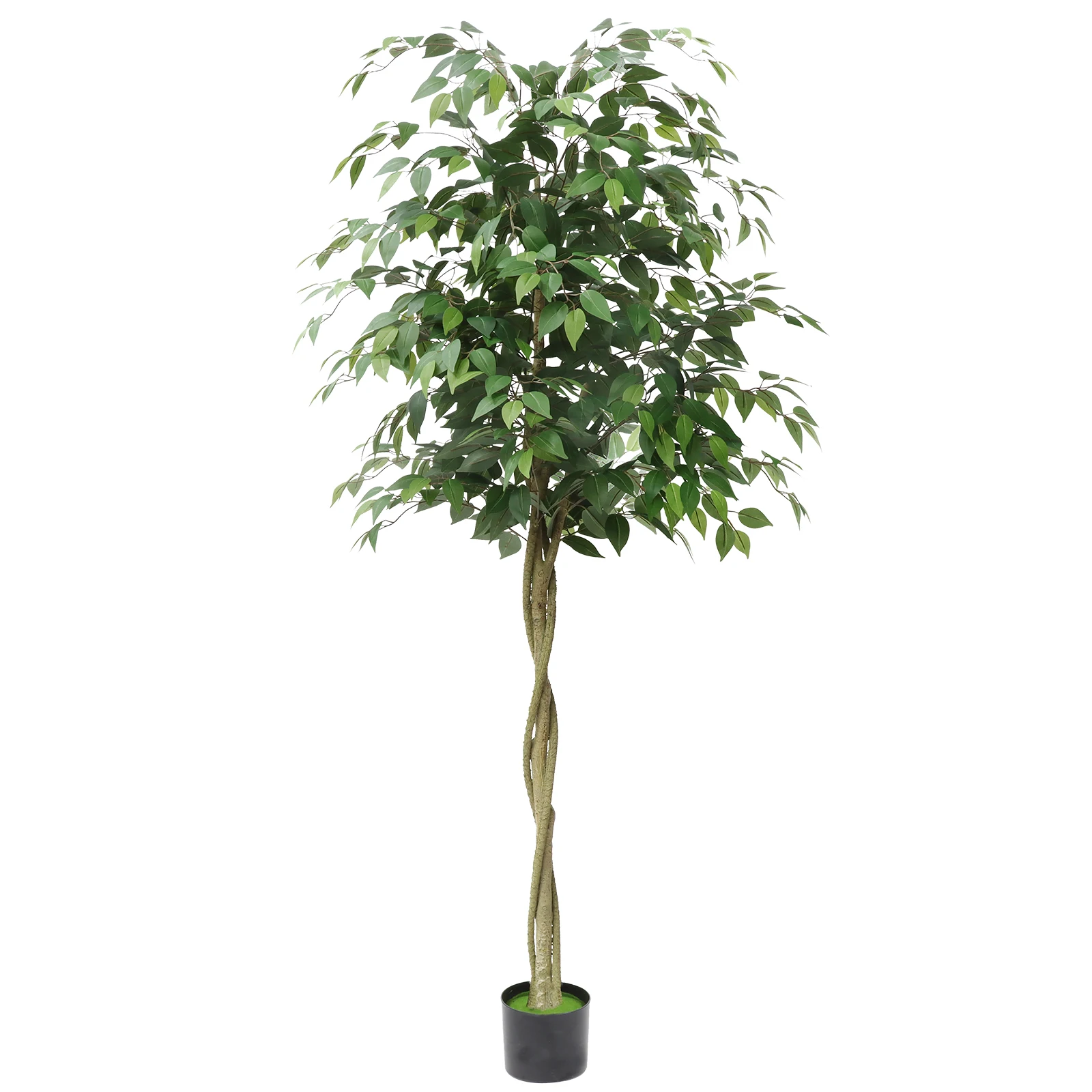 Ficus Tree Artificial 5/6/7FT Artificial Ficus Tree with Silk Realistic Leaves and Lifelike Trunk Faux Ficus Tree with Pot for H