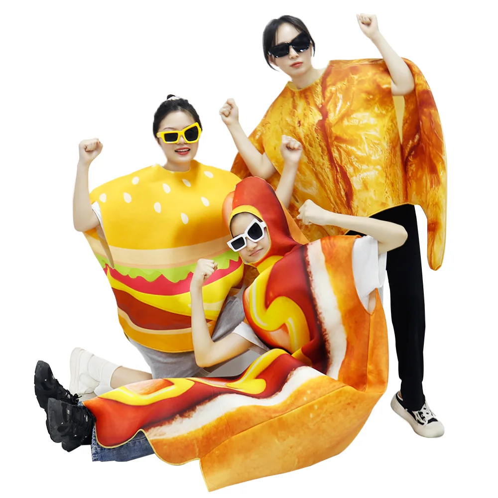 Zawaland Funny Bread Costume Adult Stage Performance Clothing Christmas Carnival Realistic Fancy Food Croissant Cosplay Costume