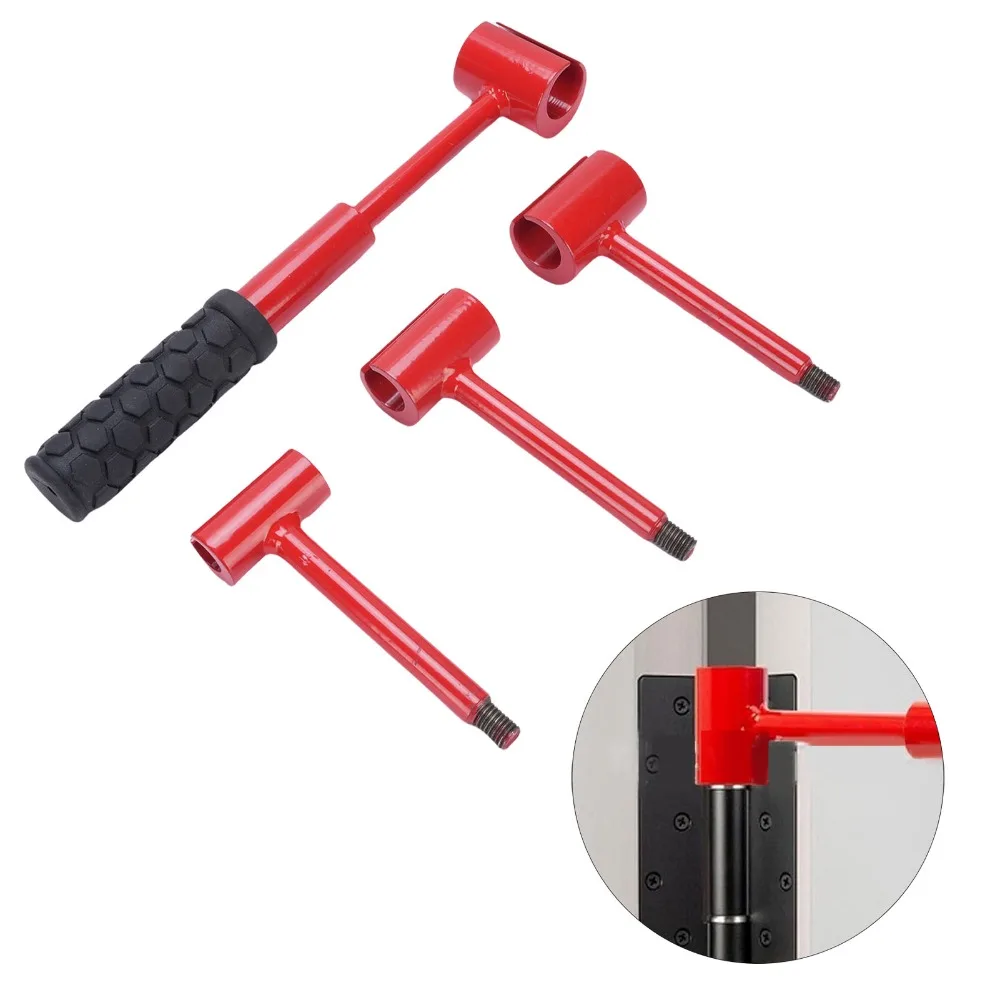 Juego de 6 Herramientas Multifuncionales para Ajustar Bisagras de Puerta, Color Rojo, Herramienta Ajustable para Doblar Bisagras, Llave para Ajustar el Espacio entre Bisagras, Reparación del Hogar