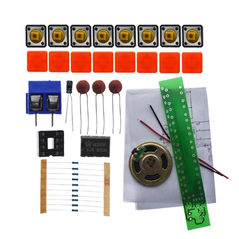 1SET NE555 Component Electronics Electric Piano Organ Module DIY Kit Learn electronic principles, children's lab