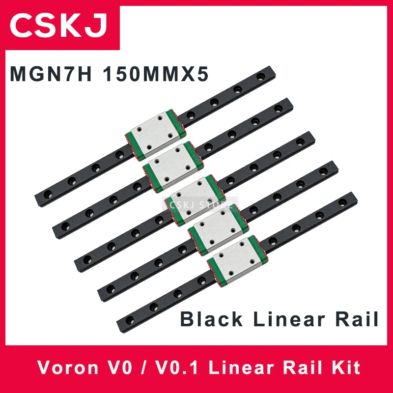 

Voron V0 0.1 V02 MGN7H 150MM 5PCS Black Linear Rail Kit Voron 0 01 02 3d Printer Motion Parts