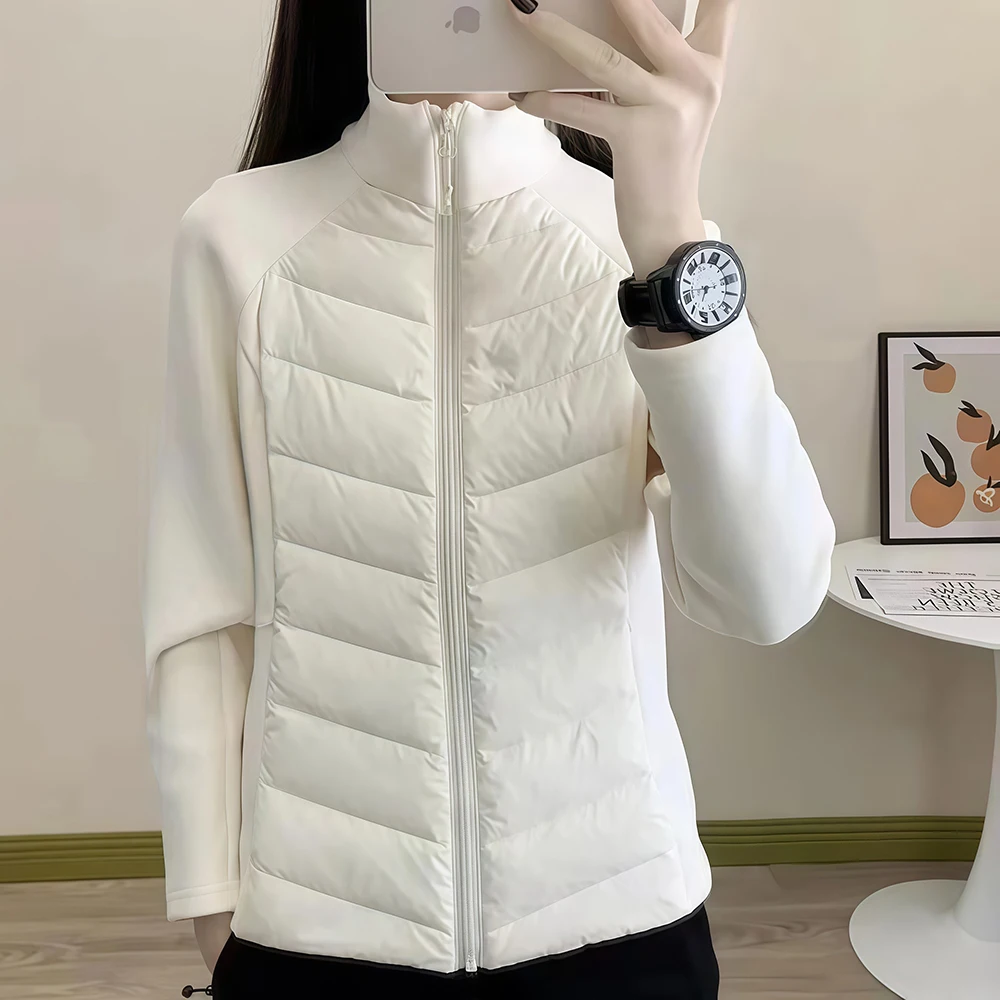 Solid Color Thick Warm Collar Splicing Jacket For Women Casual Daily Vacation Holiday Spring Autumn Winter Outerwear Coat