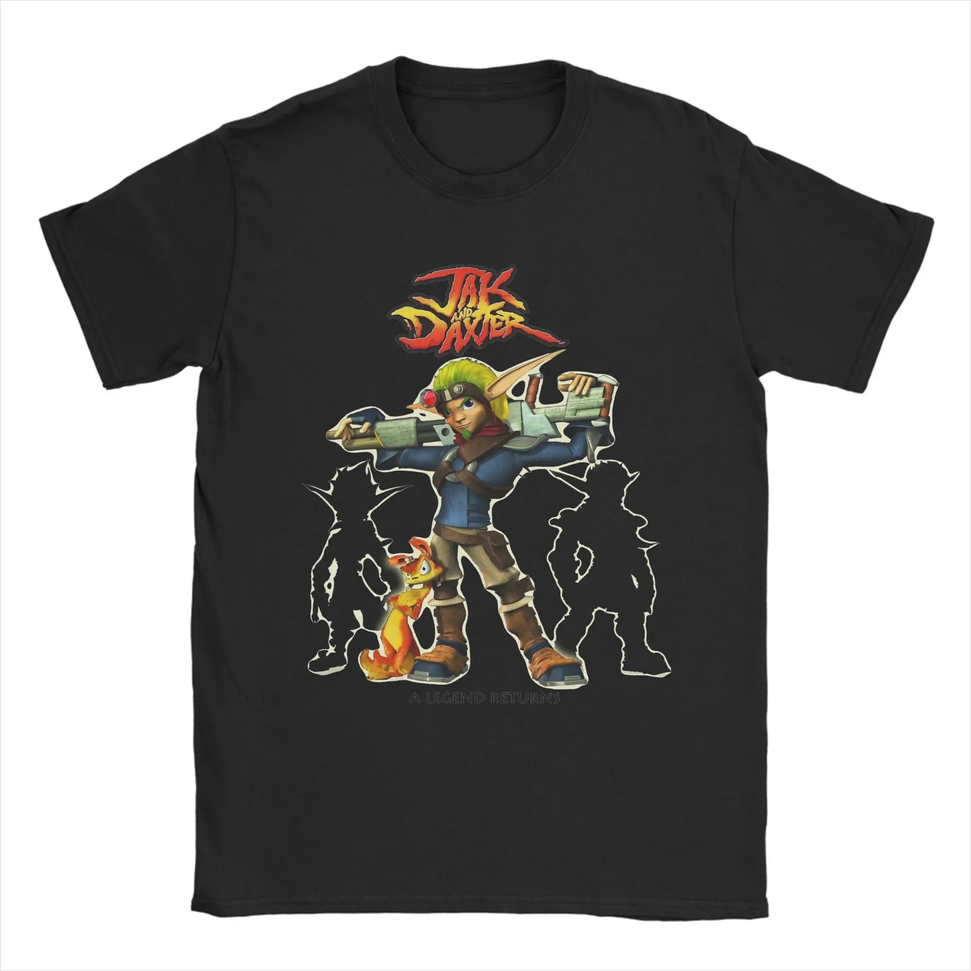 Jak and Daxter T Shirts for Men 100% Cotton Unique T-Shirts Round Neck  Tee Shirt Short Sleeve Clothing Original