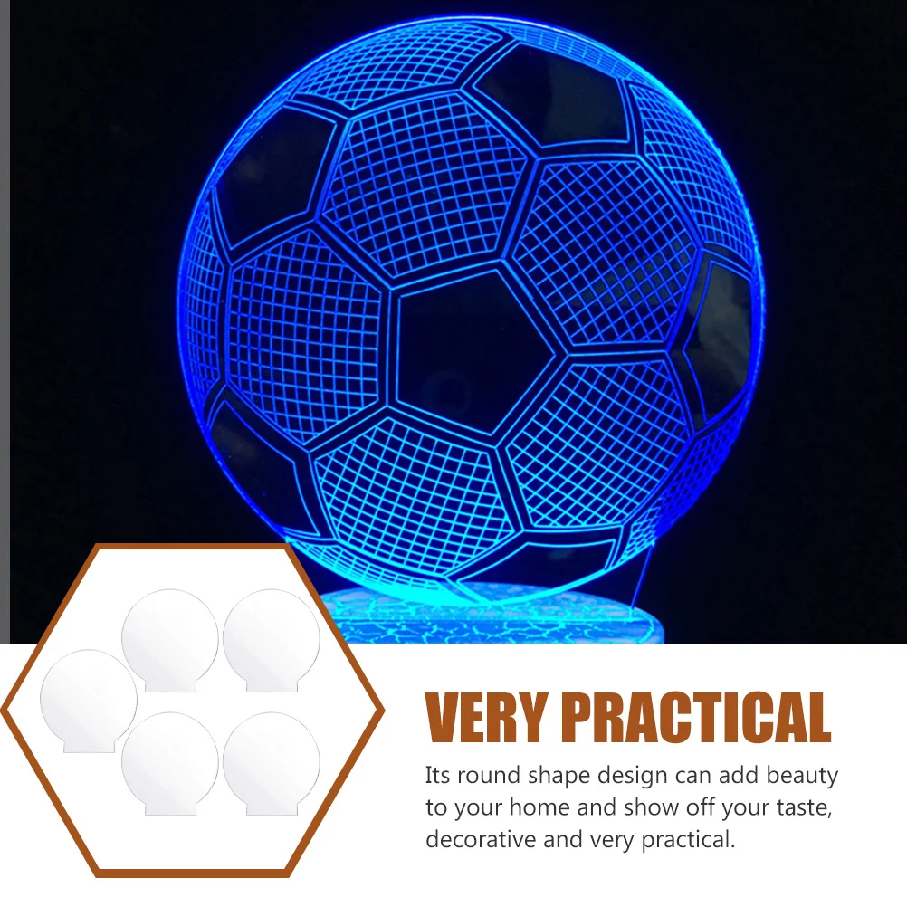 

5pcs Acrylic Diy Durable Plate Led Night Light Board Creative Lamp Holder Sheet Decorative Lamp Card Durable Acrylic Light Sheet