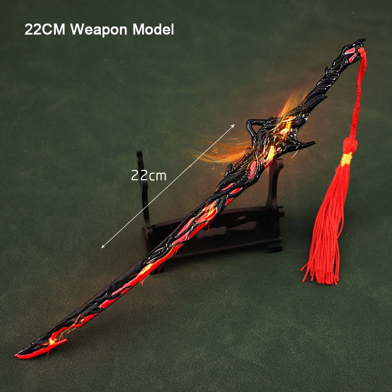 22cm Naraka Bladepoint Game Peripheral Metal Weapon Model Embers Tai Sword Replica Miniature Skin Type Arms Crafts Ornaments Toy