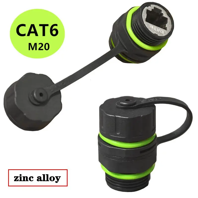 

IP68 Zinc Alloy CAT6 Waterproof and Dustproof RJ45 Ethernet Port With Shielded Signal Aviation Plug Connector RJ45 Network Head